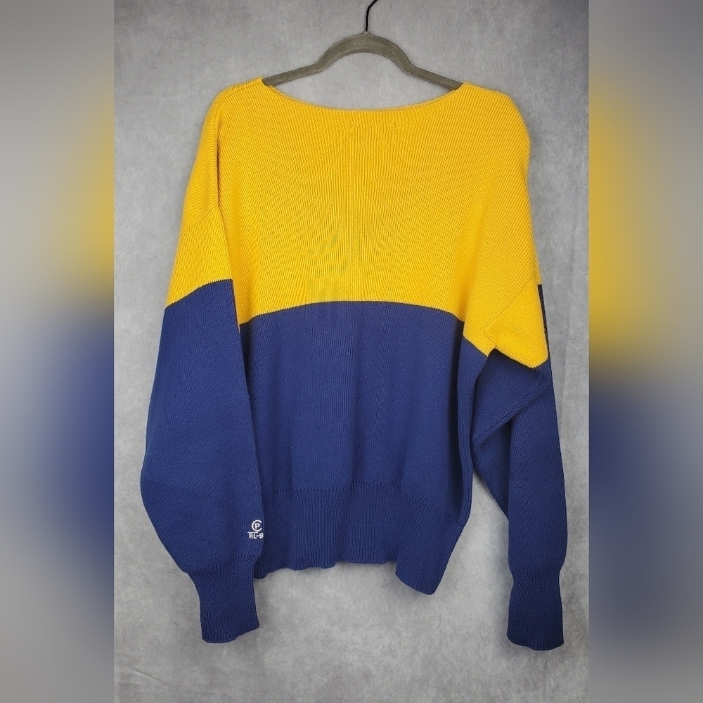 Vintage Polo Ralph Lauren PRL-92‎ Solid Block Thick Crew Neck Cotton Sweater XL